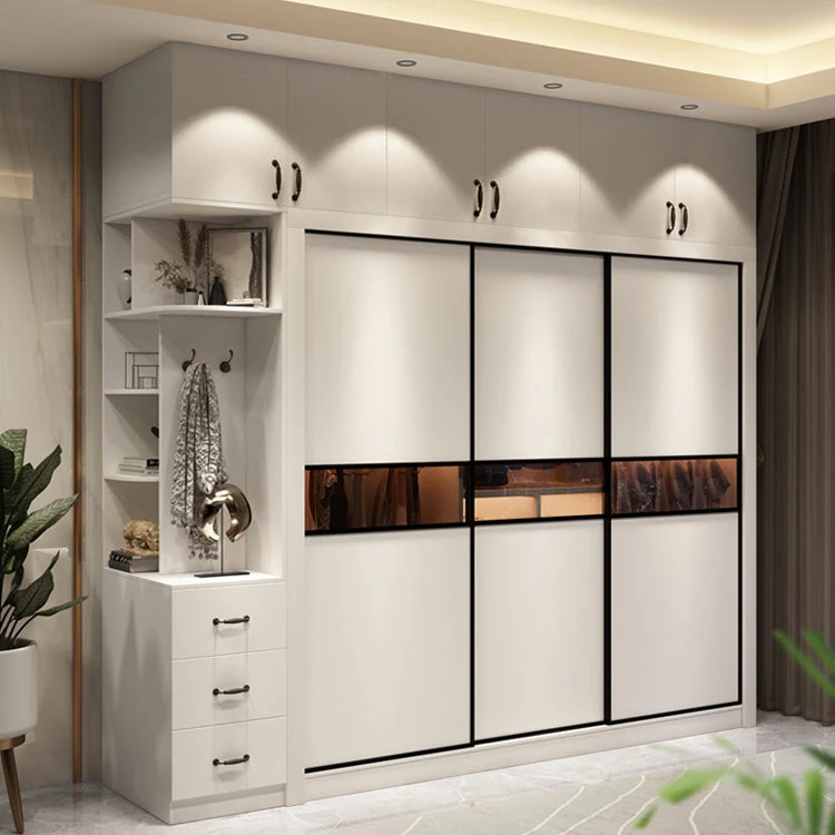 Ivoor Modern Wardrobe Armoire Engineered Wood Wardrobe Cabinet Sliding Doors 55l