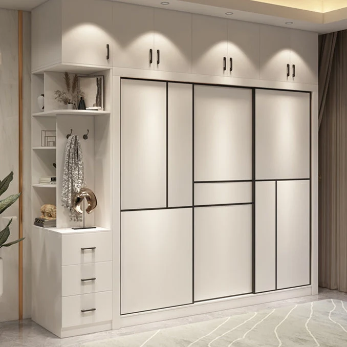 Ivoor Modern Wardrobe Armoire Engineered Wood Wardrobe Cabinet Sliding Doors 55l