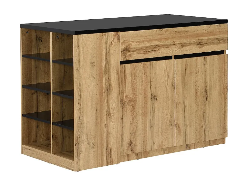 Keukeneiland met opbergruimte - Zwart & naturel - Koop nu voordelig uw online meubelshop