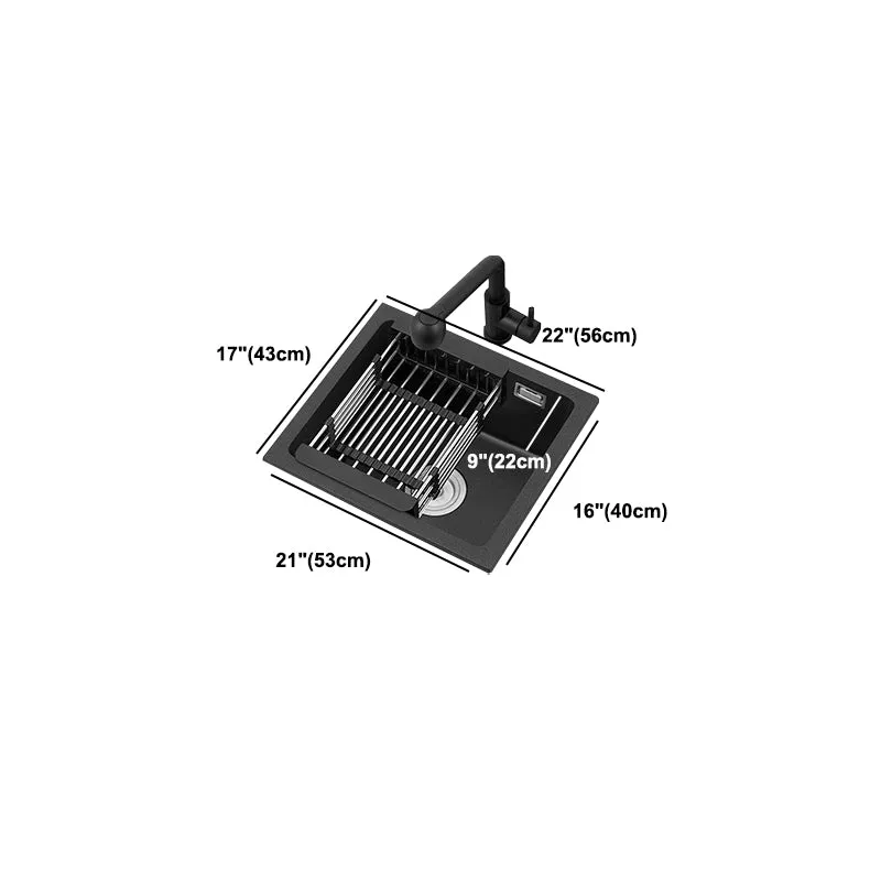 Koolzwart Quartz Sink Drop- Kitchen Sink Drain Assembly 14l