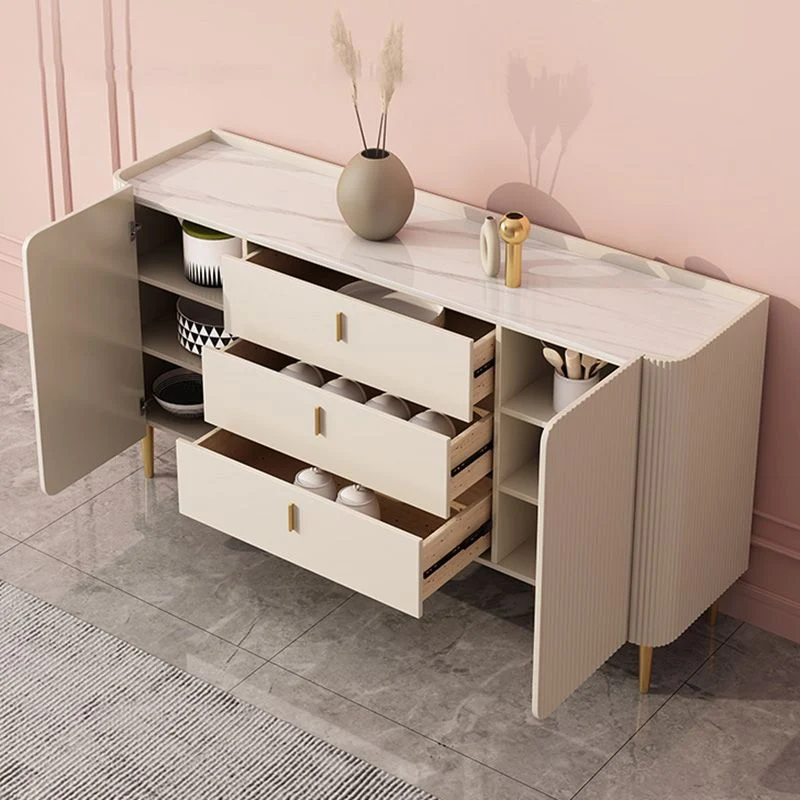 Kostbaar Rectangle Storage Sideboard Sintered Stone Sideboard Cabinet Drawers and Doors 47l
