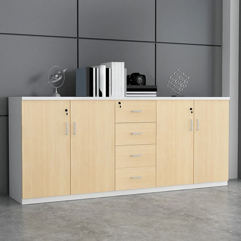 Lateral File Cabinet Wood Locking File Cabinet Storage Shelves Walnut