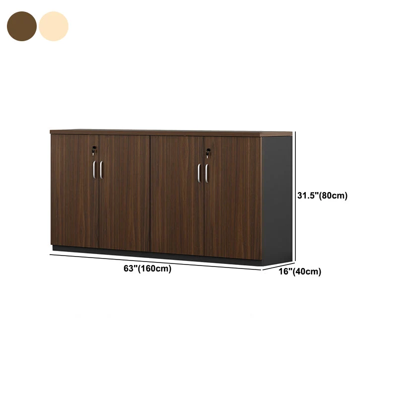 Lateral File Cabinet Wood Locking File Cabinet Storage Shelves Walnut