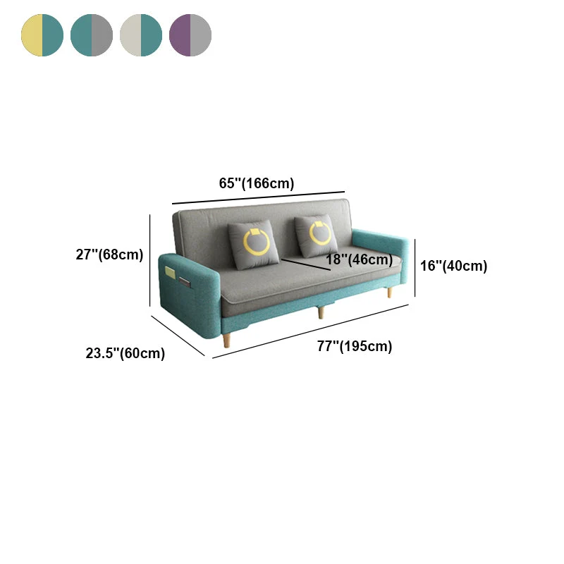 Linnen Tight Back Contemporary Square Arm Sofa Bed Storage 53l