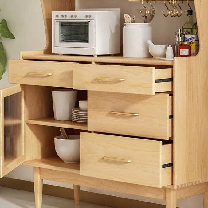 Luxueus Rectangle Storage Sideboard Wooden Cabinet Sideboard Drawers and Doors 33l