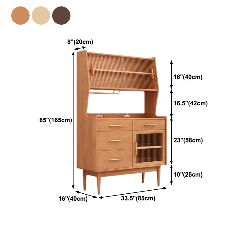Luxueus Rectangle Storage Sideboard Wooden Cabinet Sideboard Drawers and Doors 33l