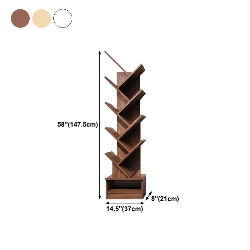 Manufactured Wood Corner Bookshelf Eigentijds Closed Back Vertical Bookcase 14