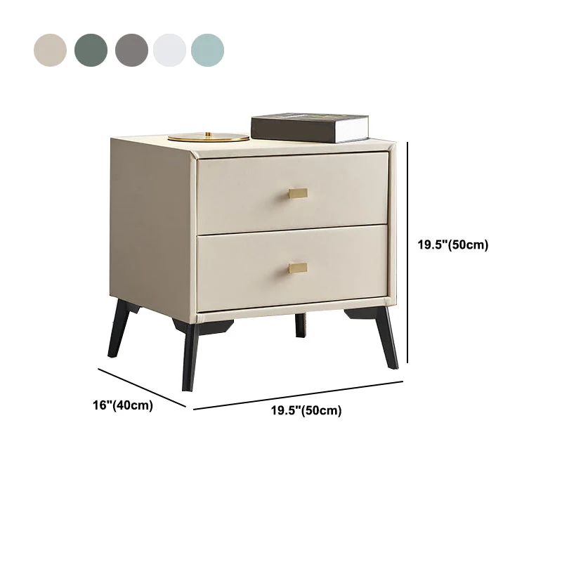 Massief Wood Accent Table Nightstand Legs Included Bedside Cabinet 2 Drawers 16l