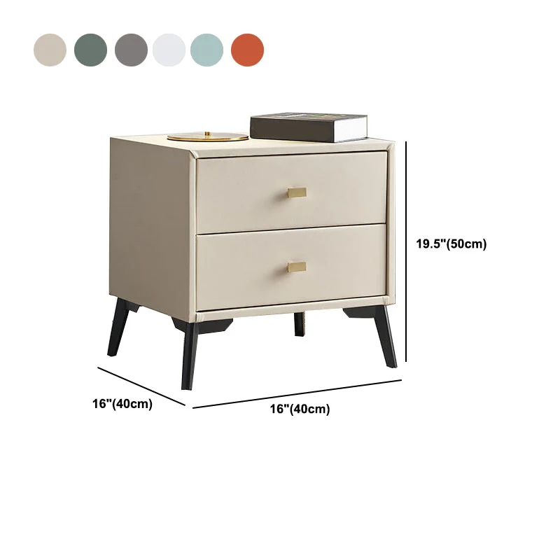 Massief Wood Accent Table Nightstand Legs Included Bedside Cabinet 2 Drawers 16l