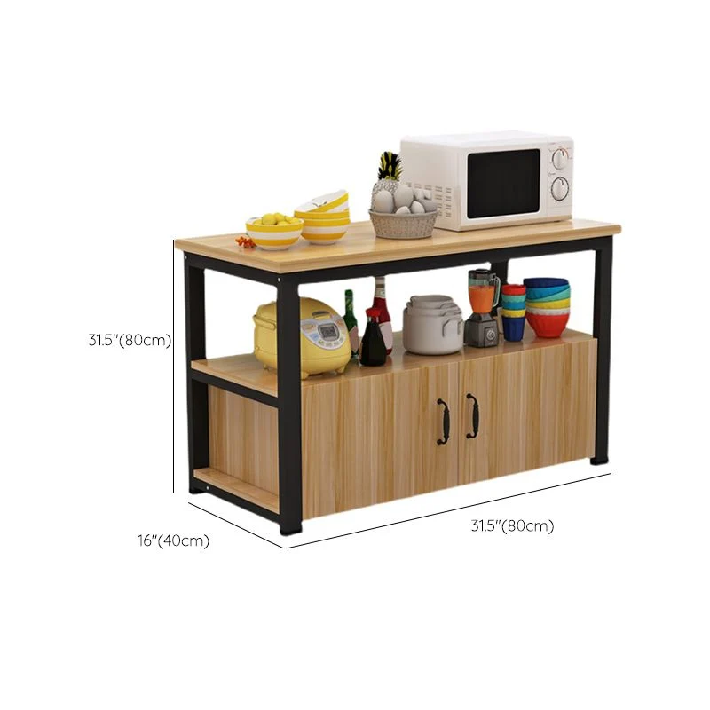 MDF and Rvs Kitchen Table Storage Cabinets Kitchen Cart Black/White Base 28l
