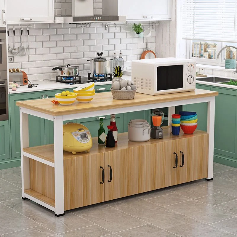 MDF and Rvs Kitchen Table Storage Cabinets Kitchen Cart Black/White Base 28l