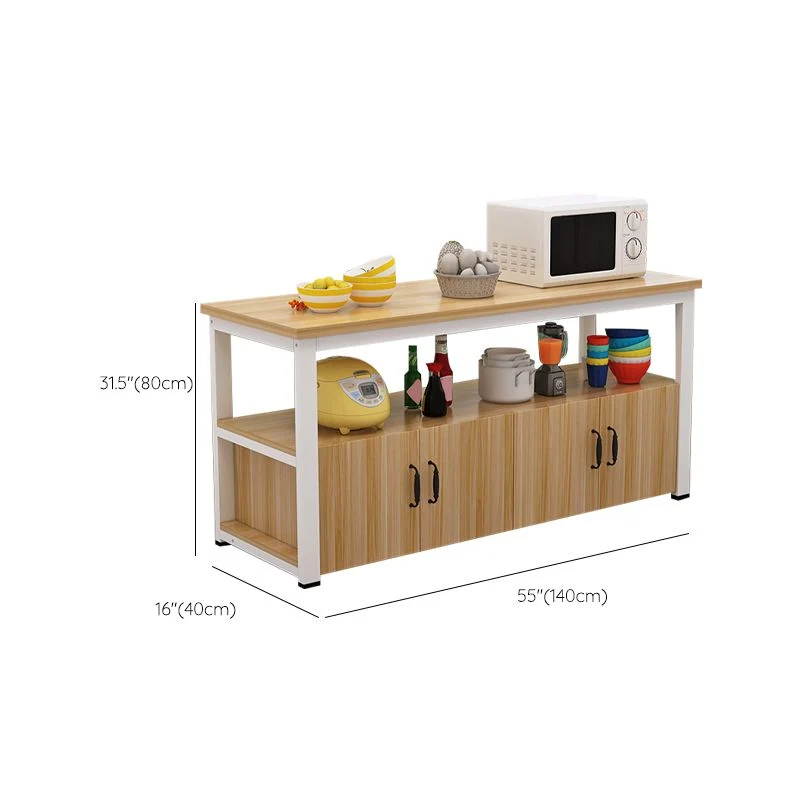 MDF and Rvs Kitchen Table Storage Cabinets Kitchen Cart Black/White Base 28l