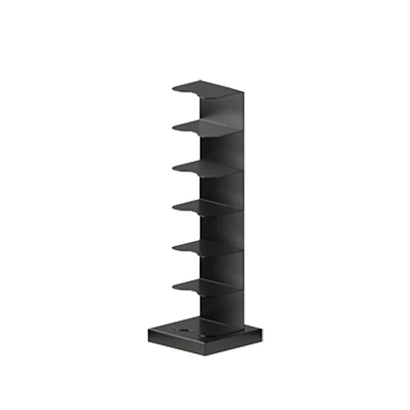 Melkwit and Black Corner Bookshelf Closed Back Contemporary Iron Bookshelf White