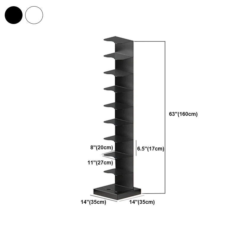 Melkwit and Black Corner Bookshelf Closed Back Contemporary Iron Bookshelf White
