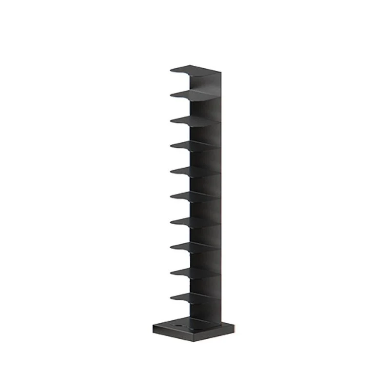 Melkwit and Black Corner Bookshelf Closed Back Contemporary Iron Bookshelf White