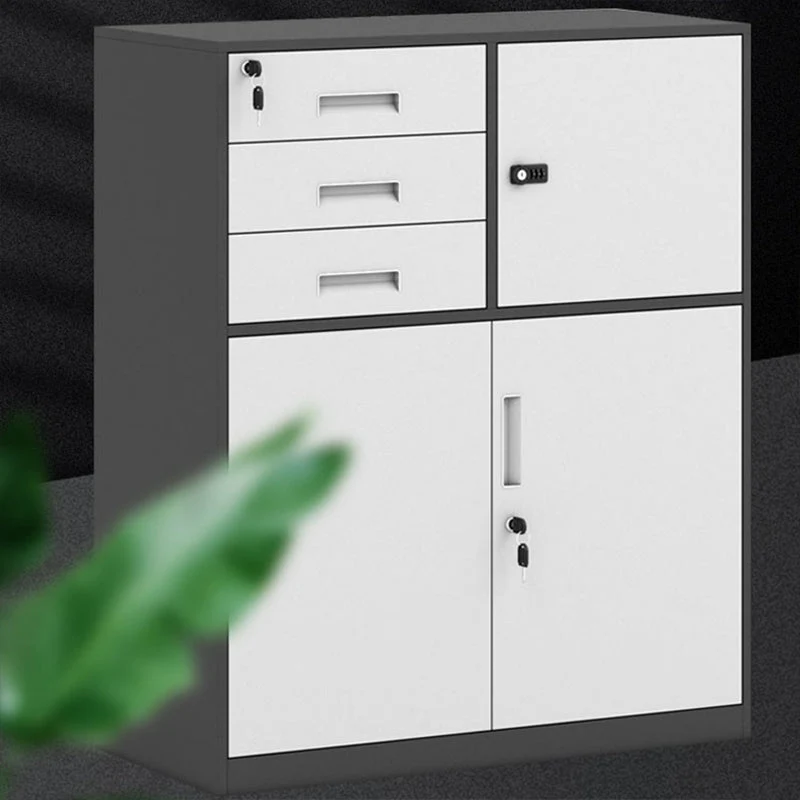 Metaal Filing Cabinet Fire-Resistant File Cabinet Drawers Gray