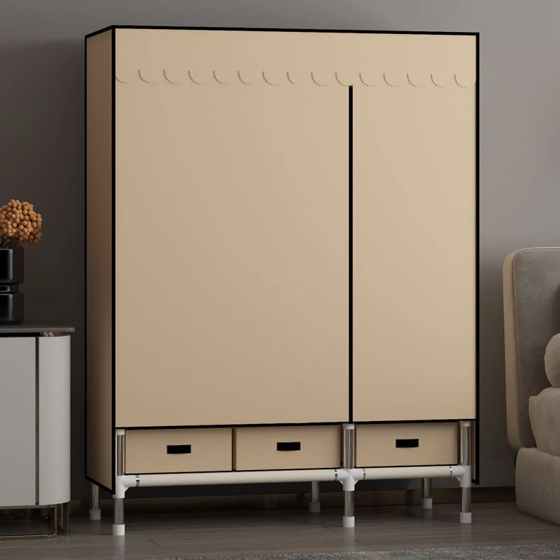 Metaal Frame Wardrobe Armoire Contemporary Style Wardrobe Cabinet Drawers 27