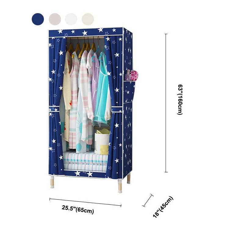 Metalen Modern Armoire Shelves Storage Wardrobe Closet Garment Rod 25