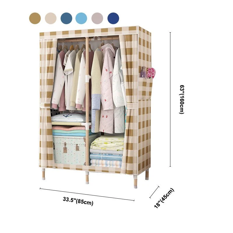 Metalen Modern Armoire Shelves Storage Wardrobe Closet Garment Rod 25