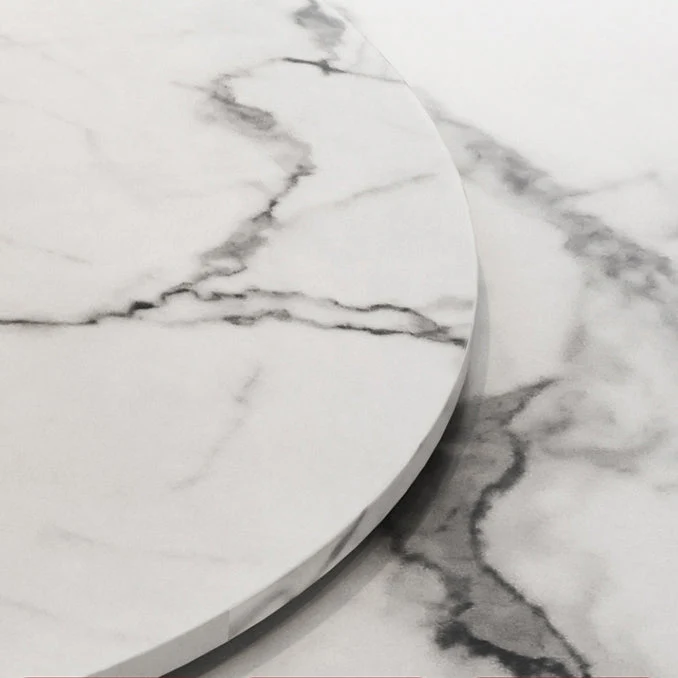 Metalen Traditional Luxury Round Table Marble Top Table Storage 47