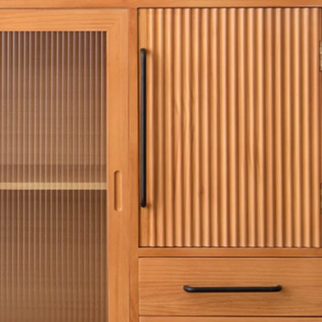Mid-Century Actueel Cabinet Glass Doors Pine Wood Cabinet 31l