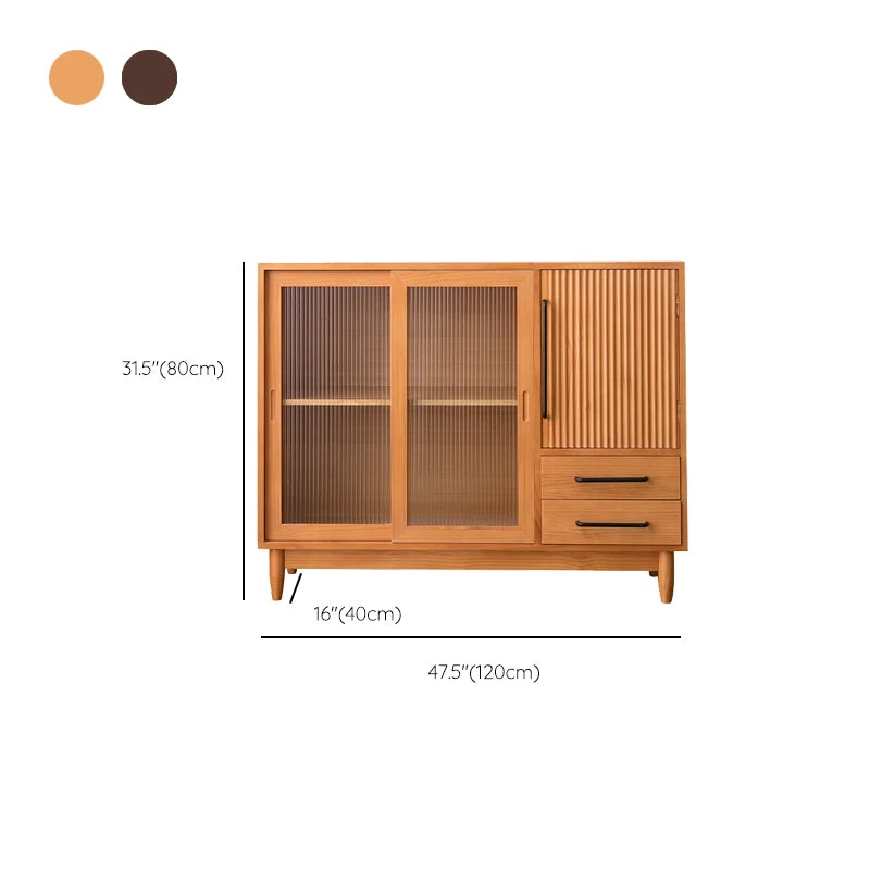 Mid-Century Actueel Cabinet Glass Doors Pine Wood Cabinet 31l