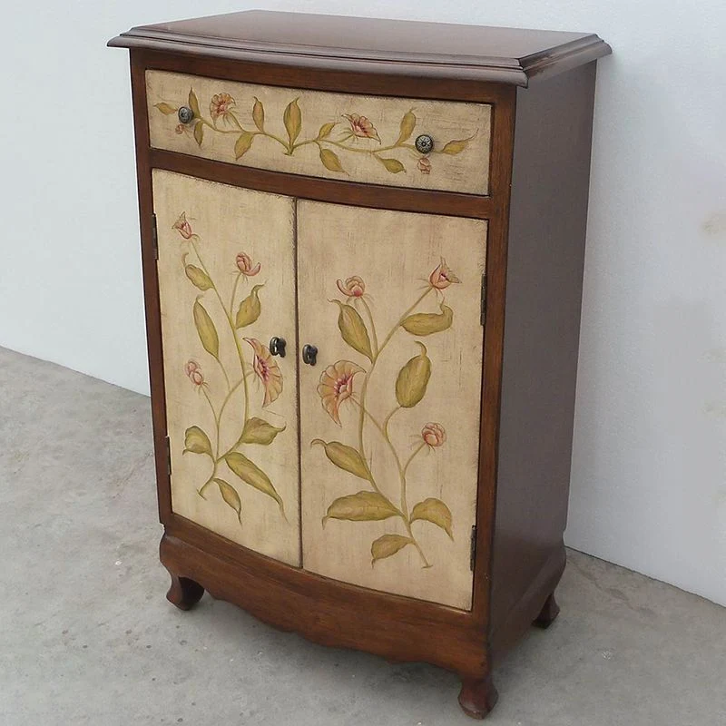 Mid-Century Actueel Rectangle Cabinet Wood Side Cabinet Drawer Beige