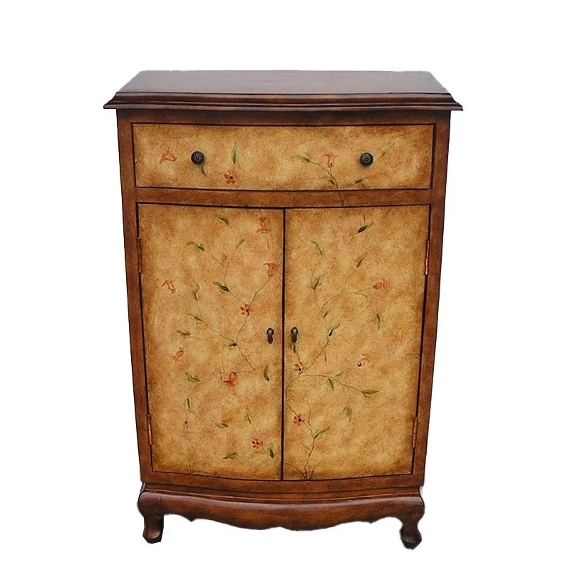 Mid-Century Actueel Rectangle Cabinet Wood Side Cabinet Drawer Beige