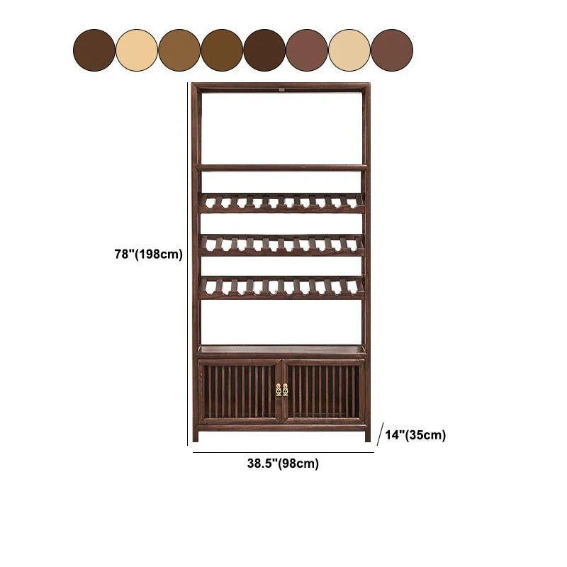 Mid-Century Eigentijds Wine Racks Floor Solid Wood Wine Holder Shelf Light