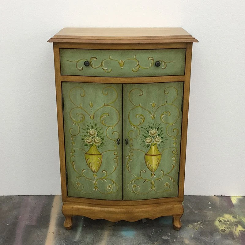 Mid-Century Hedendaags Rectangle Cabinet Wood Side Cabinet Drawer Beige