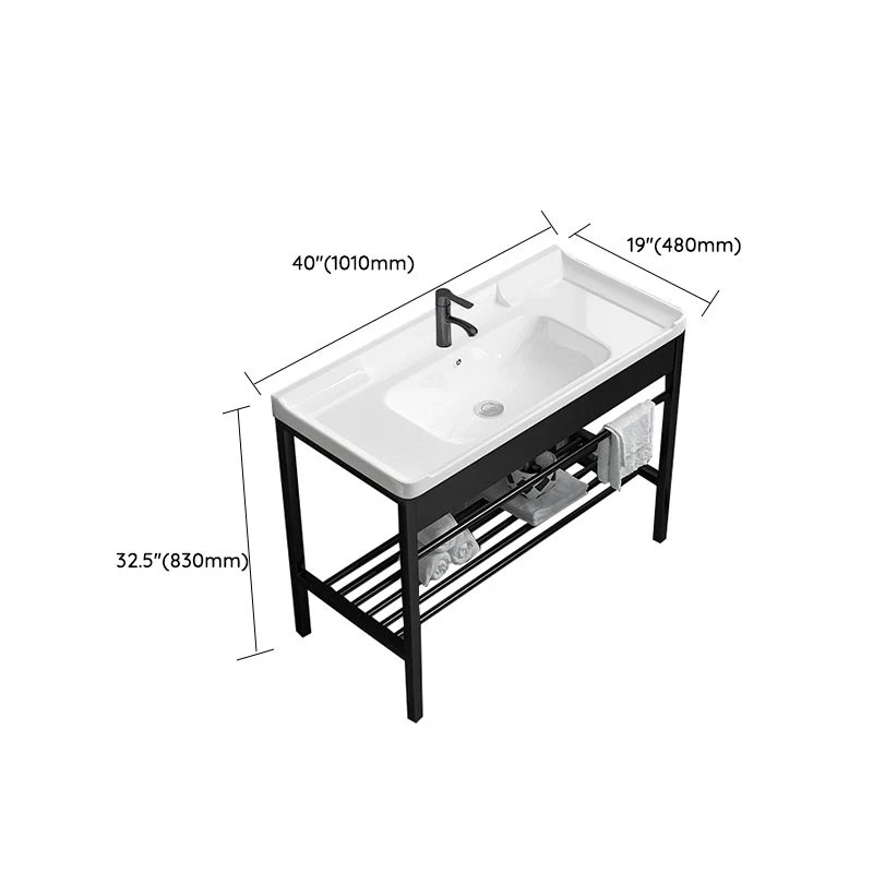 Modern Bathroom Sink Vanity Metalen Frame Shelving Included Freestanding Sink Vanity 20l