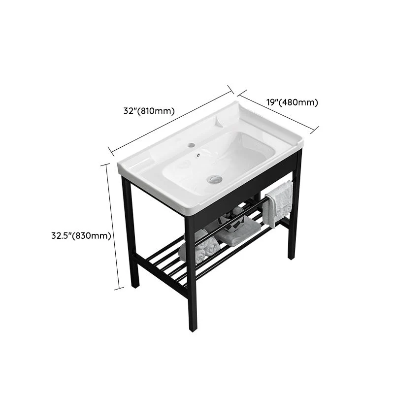 Modern Bathroom Sink Vanity Metalen Frame Shelving Included Freestanding Sink Vanity 20l