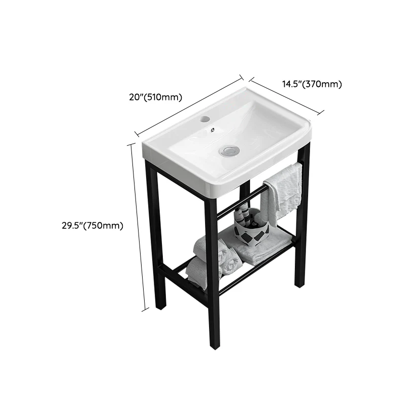Modern Bathroom Sink Vanity Metalen Frame Shelving Included Freestanding Sink Vanity 20l