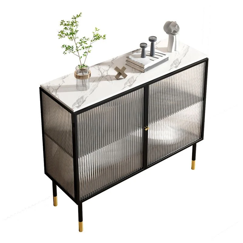 Modern China Cabinet Glass Doors Van metaal Storage Cabinet Dining Room 31l