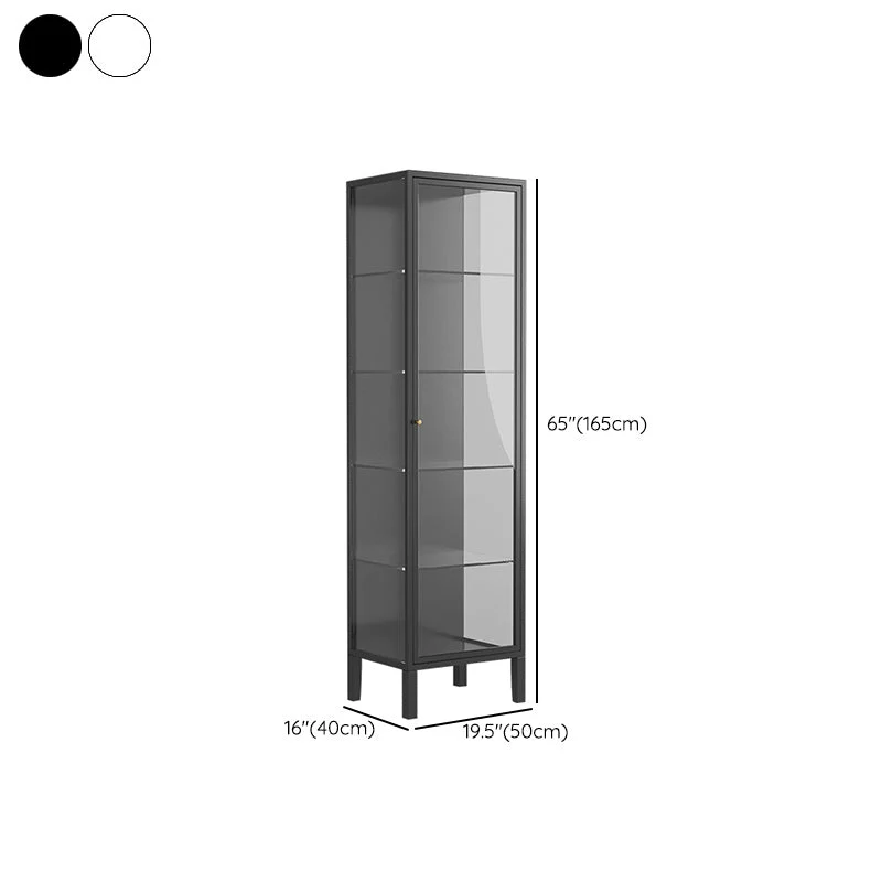 Modern Curio Cabinet Metaal Glass Doors Buffet Cabinet Doors White
