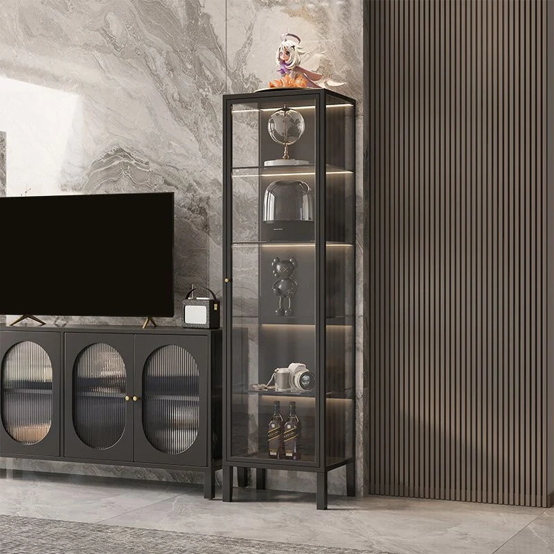 Modern Curio Cabinet Metaal Glass Doors Buffet Cabinet Doors White