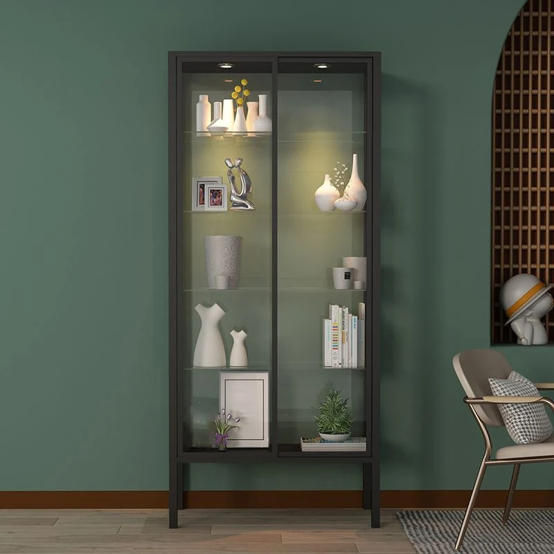 Modern Curio Cabinet Metalen Storage Cabinet Lighting Dining Room 31l