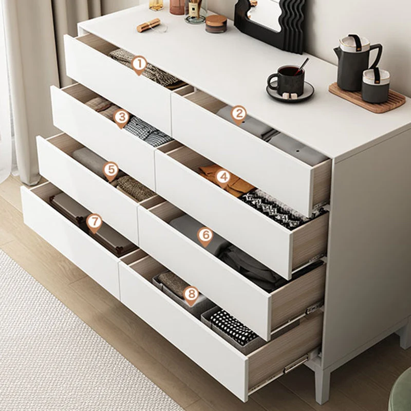 Modern Dresser Massief Wood Storage Chest Dresser 8 Drawers 39