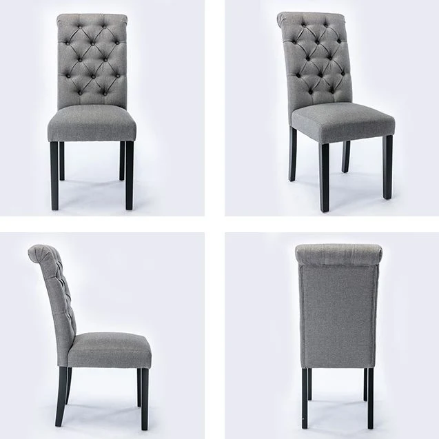Modern Eenkleurig Back Kitchen Dining Side Chair Black Wood Legs Dining Side Chair Blue