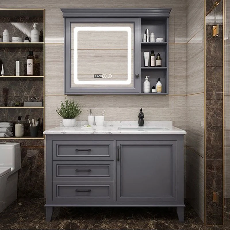 Modern Gray Sink Vanity Freestanding Houtsoort Bathroom Vanity Drawers 23