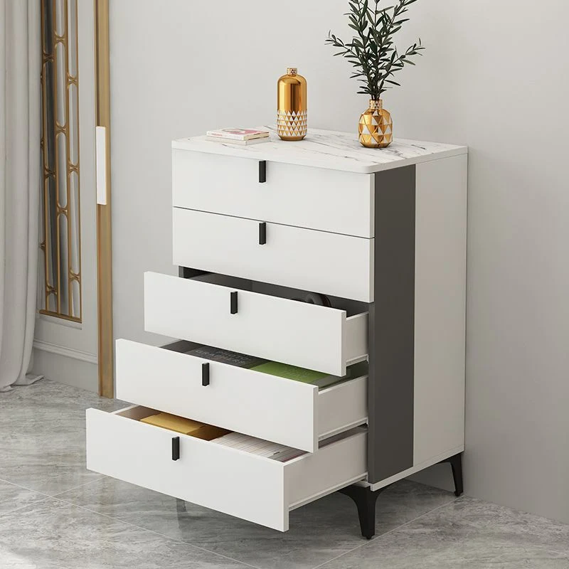 Modern Ivoor Wood Storage Chest Soft-Close Drawers Home 24l