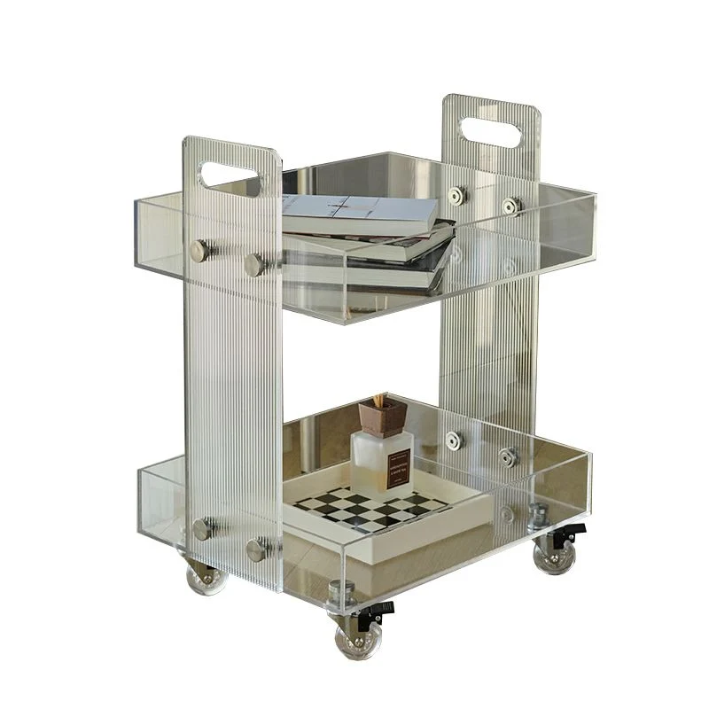 Modern Kunststof Rectangular End Table Double Tier Corner Table Storage