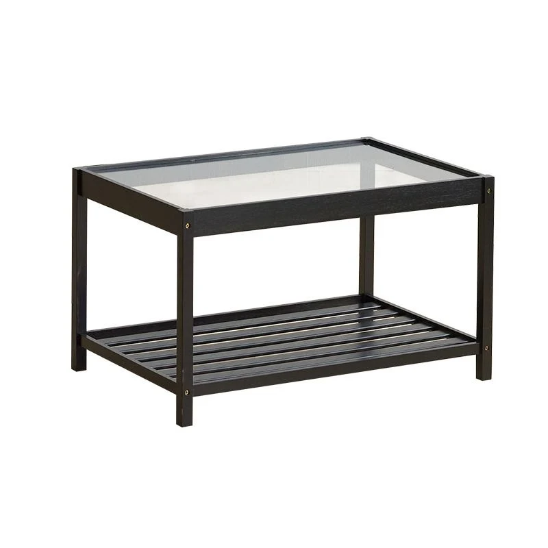 Modern Lower Shelf Nightstand Glazen Top Bedside Cabinet Bedroom 24l
