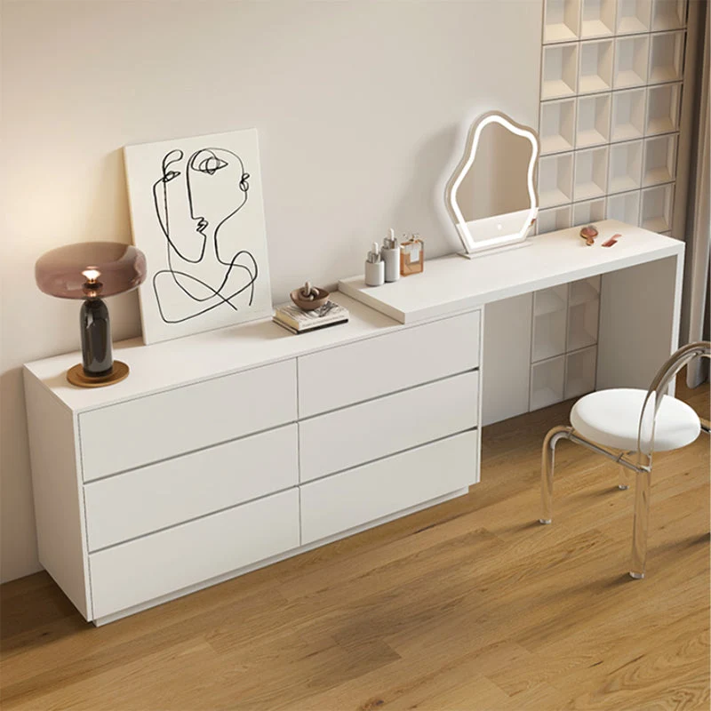 Modern Massief hout Standing Drawer White Bedroom Vanity Dressing Table 75l