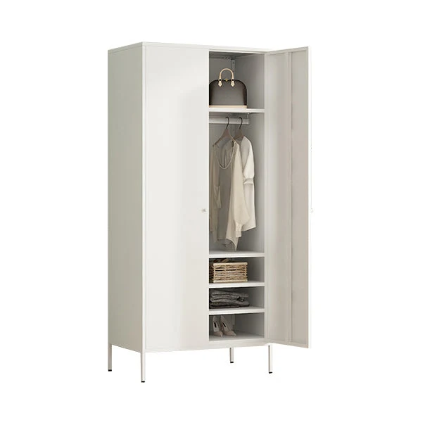 Modern Metal Storage Cabinet Bedroom Doffe Finish Cabinet Hinged Door Textured