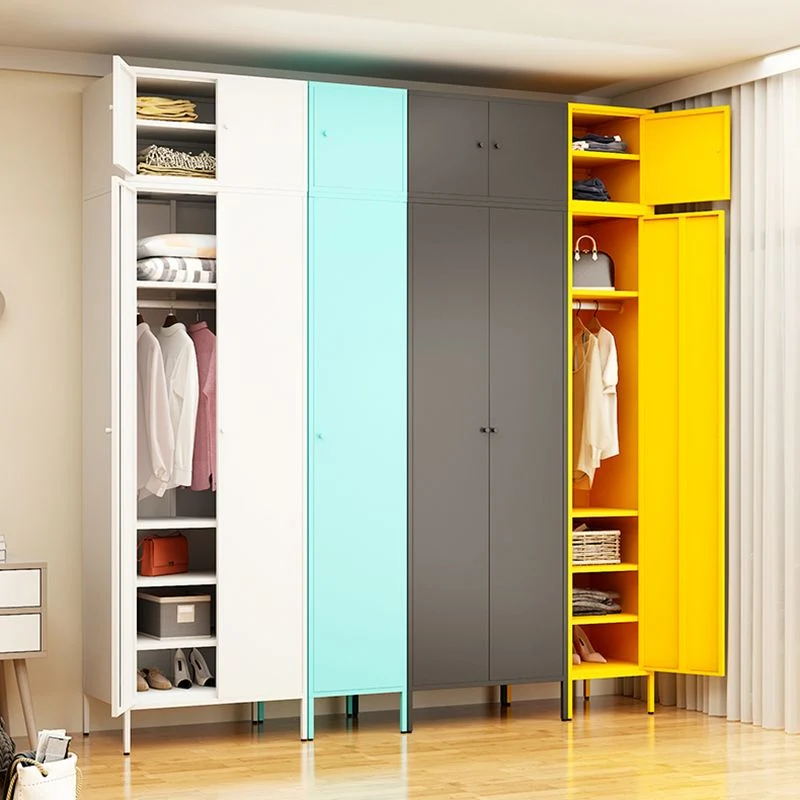 Modern Metal Storage Cabinet Bedroom Doffe Finish Cabinet Hinged Door Textured