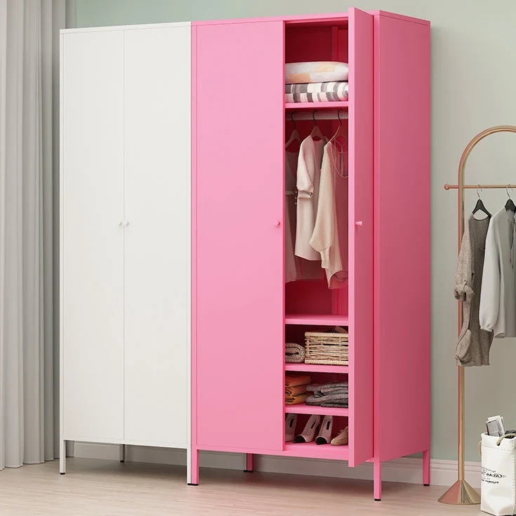 Modern Metal Storage Cabinet Bedroom Doffe Finish Cabinet Hinged Door Textured