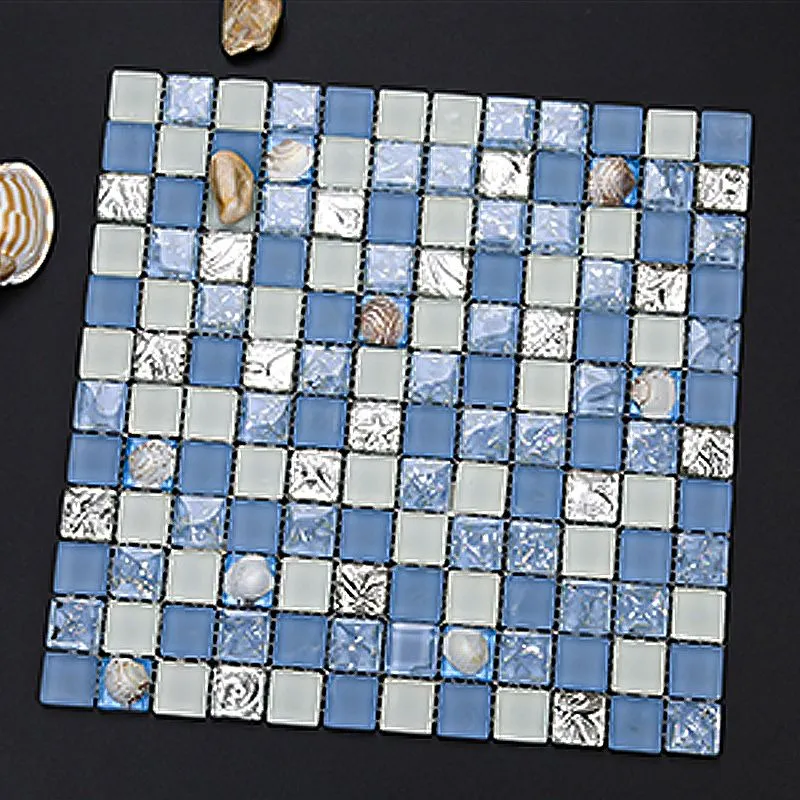 Modern Mosaic Tile Glazen Brick Look Wall & Floor Tile Square Shape Black