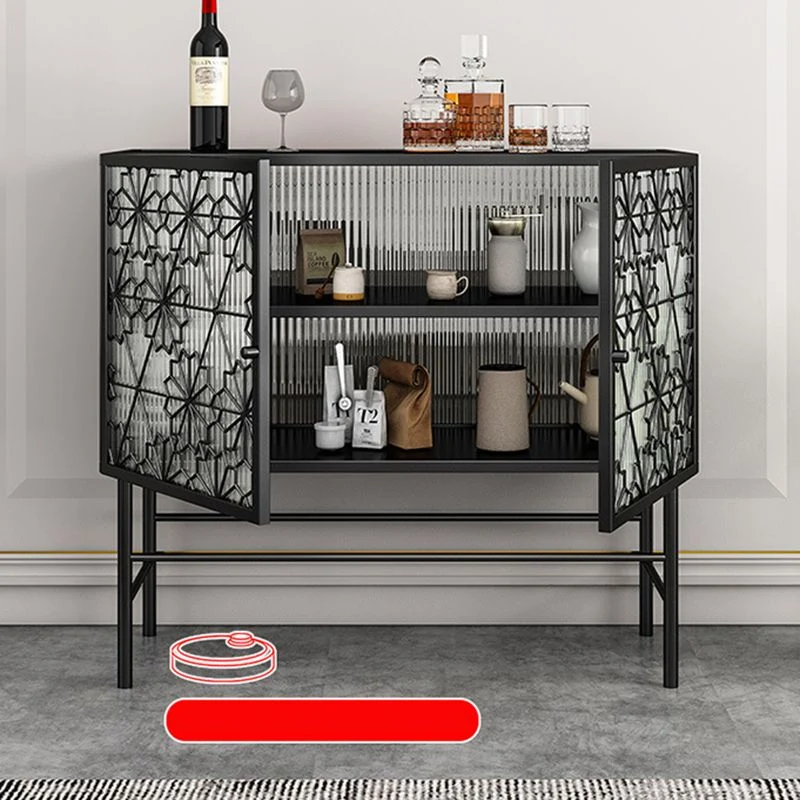 Modern Multi-shelf Storage Cabinet Glazen Door Buffet Cabinet Dining Room 39l