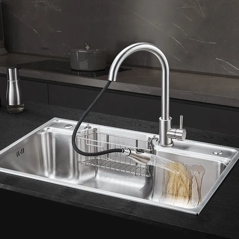 Modern Niet-roestend Steel Sink Overflow Hole Kitchen Sink Drain Strainer Kit 27